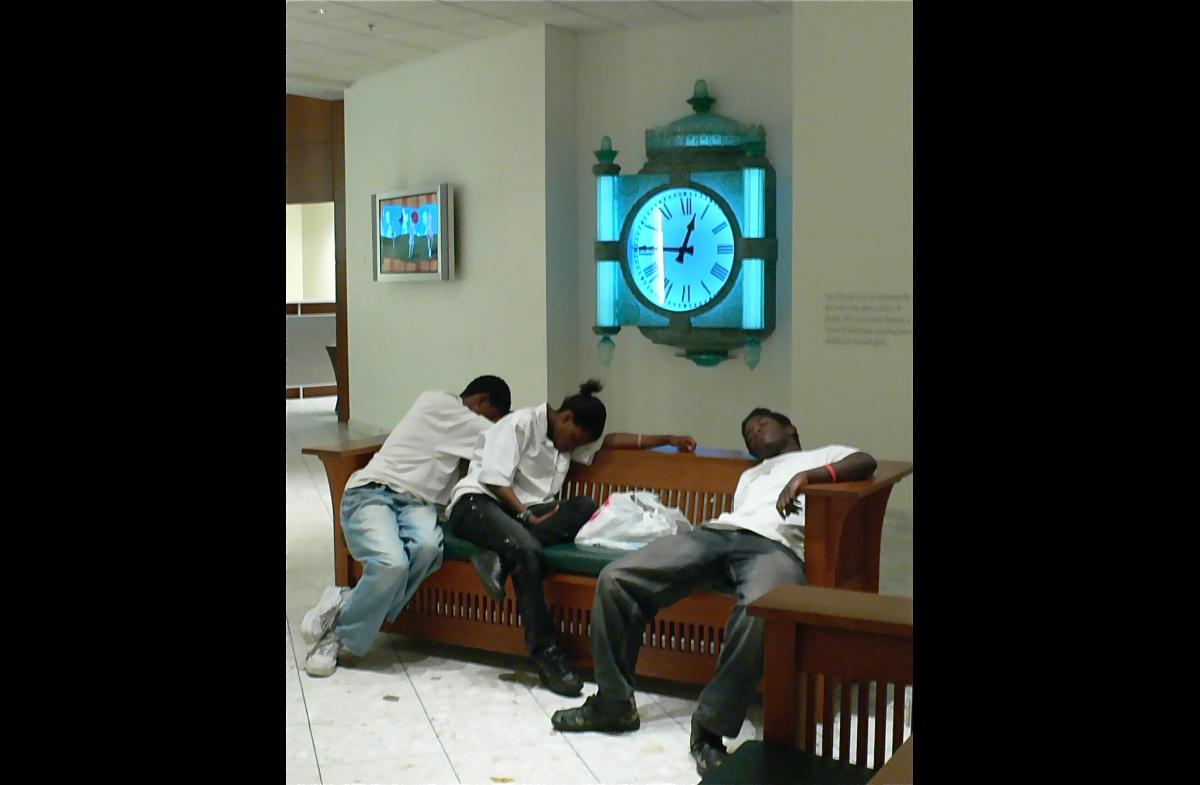 Asleep at Marshall Fields